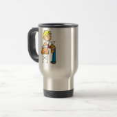 Tasse Ouvrier du Bâtiment Sciant une Planche (Devant gauche)