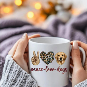 Tasse Paix Amour Chiens Cadeau de Maman Golden R