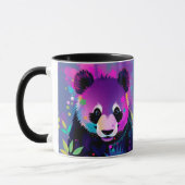 Tasse Panda Abstrait Noir Violet (Gauche)