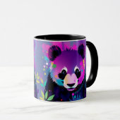 Tasse Panda Abstrait Noir Violet (Devant droit)