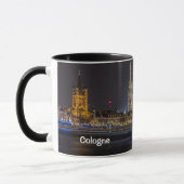 Tasse panoramique de nuit de Cologne Allemagne (Gauche)