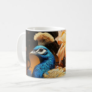 Tasse Paon Monogramme Personnalisé Éblouissant