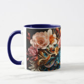 Tasse Paon Monogramme Personnalisé Éblouissant (Gauche)