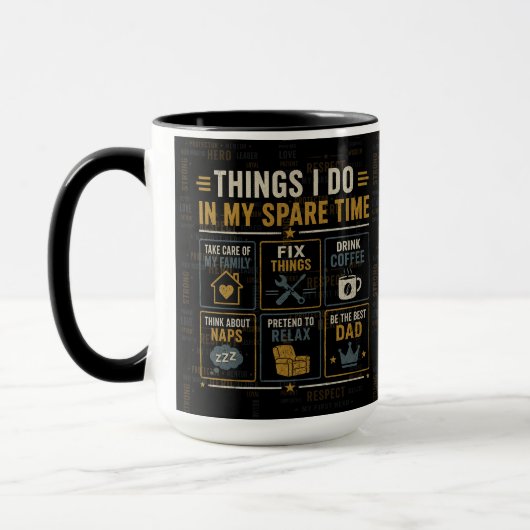 Tasse Papa Drôle | Choses que je fais pendant mon (Gauche)