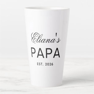 Tasse Papa Latte Texte Personnalisé Cadeau Créatio