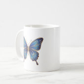 Tasse Papillon Céleste Or Bleu Dessin au Trait (Devant gauche)
