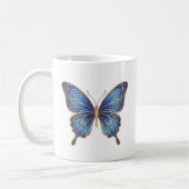 Tasse Papillon Céleste Or Bleu Dessin au Trait (Gauche)
