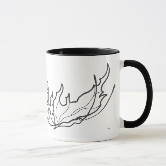 tasse papillon de café de dessin au trait (Droite)