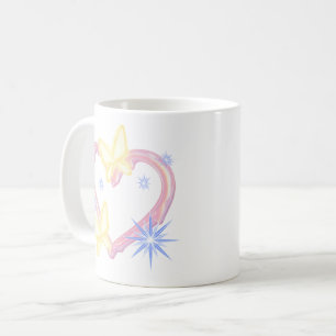 Tasse "Papillon rêveur scintillant" avec un dés