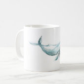 Tasse partie de natation de baleine d'aquarelle (Devant gauche)