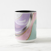 Tasse pastel d'art fluide abstrait – Art pastel te (Centre)