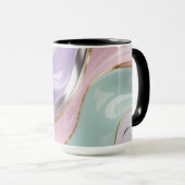 Tasse pastel d'art fluide abstrait – Art pastel te (Devant droit)