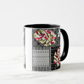 Tasse Patchwork abstrait de quilting quilt rétro v (Devant droit)