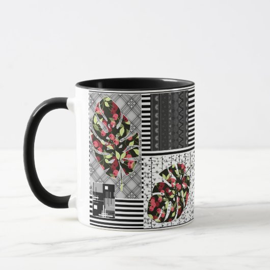 Tasse Patchwork abstrait de quilting quilt rétro v (Gauche)