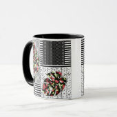 Tasse Patchwork abstrait de quilting quilt rétro v (Devant gauche)