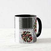 Tasse Patchwork abstrait de quilting quilt rétro v (Devant droit)
