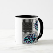 Tasse Patchwork abstrait de quilting quilt rétro v (Devant droit)