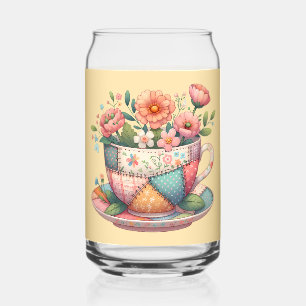 Tasse patchwork avec fleurs fantaisistes