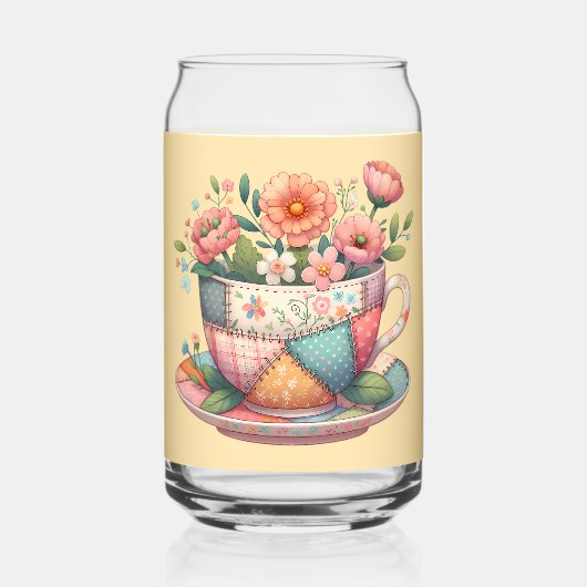 Tasse patchwork avec fleurs fantaisistes (Recto)