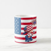 Tasse patriotique américaine de garçon et de fille (Centre)