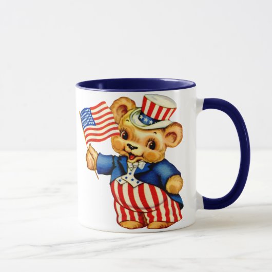 Tasse patriotique vintage d'ours (Droite)