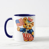 Tasse patriotique vintage d'ours (Gauche)