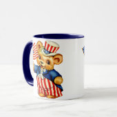 Tasse patriotique vintage d'ours (Devant gauche)