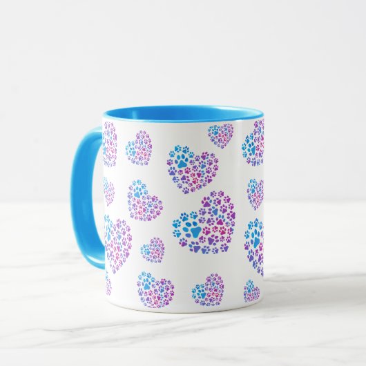 Tasse Pattes Colorées en Forme de Cœurs (Devant gauche)