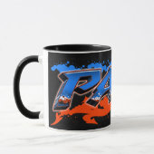 Tasse Paul prénom nom graffiti bleu orange (Gauche)