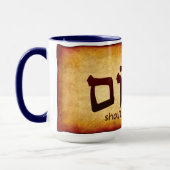 Tasse Peace Shalom en hébreu (Gauche)