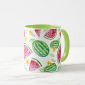 Tasse peinte à la main de motif d'aquarelle de (Devant droit)