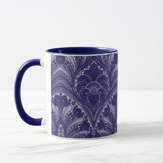 Tasse persane bleue d'impression florale (Gauche)