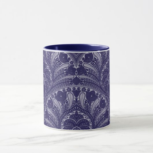 Tasse persane bleue d'impression florale (Centre)