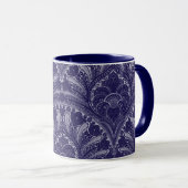 Tasse persane bleue d'impression florale (Devant droit)