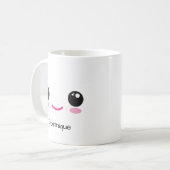Tasse personnalisable avec un visage Kawaii mignon (Devant gauche)