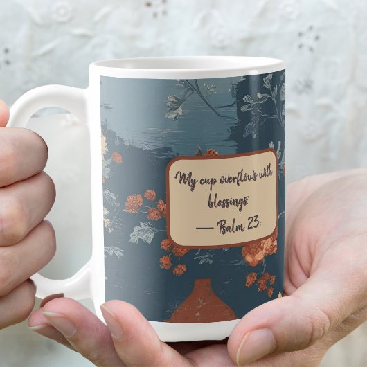Tasse personnalisable de ferme rustique bleu count