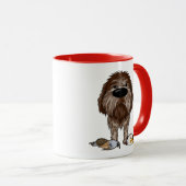 Tasse personnalisable de griffon de pointage à (Devant droit)