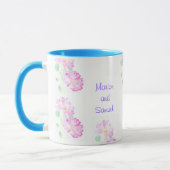 Tasse personnalisable de mariage, roses roses (Gauche)