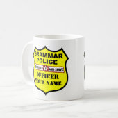 Tasse personnalisable de police de grammaire (Devant gauche)