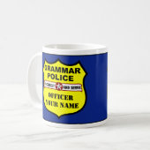 Tasse personnalisable de police de grammaire (Devant gauche)