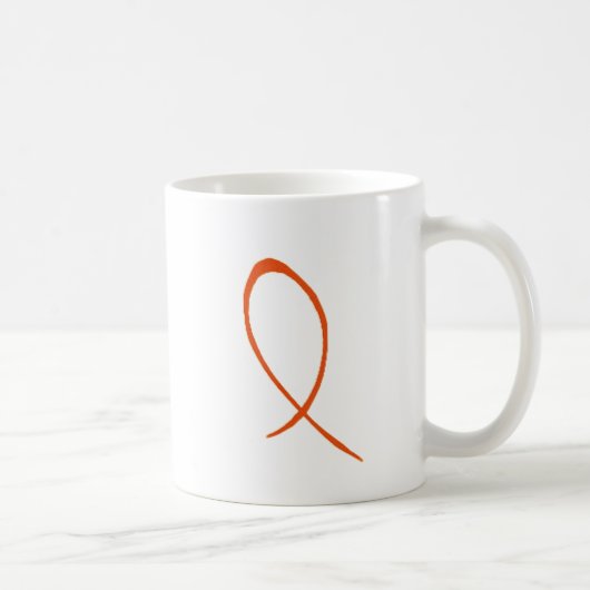 Tasse personnalisable de ruban orange (Droite)