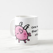 Tasse personnalisable des textes de porc de vol de (Devant gauche)