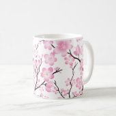 tasse personnalisable d'initiale blanche rose de (Devant droit)