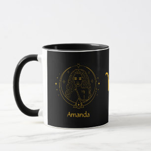 Tasse personnalisable jaune doré Signe du zodiaque