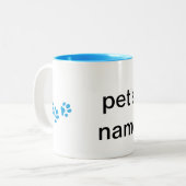 tasse personnalisée 2 d'empreinte de patte (Devant gauche)