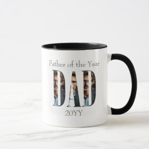 Tasse personnalisée avec 6 photos de papa, nom, pè