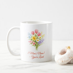 Tasse personnalisée avec bouquet de fleurs pour la