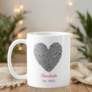 Tasse personnalisée avec empreinte digitale en for