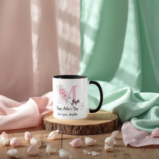 Tasse personnalisée avec initiale de maman