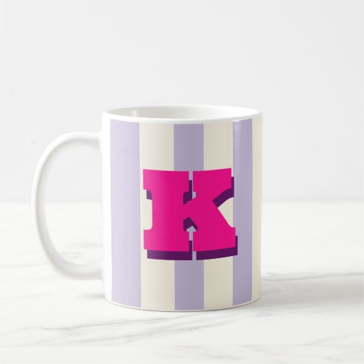 Tasse Personnalisée avec Initiale en Gras et Rayur (Gauche)
